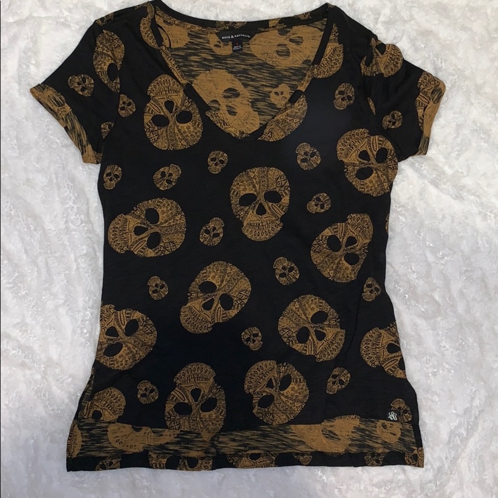 Rock & Republic skull print tee NWOT